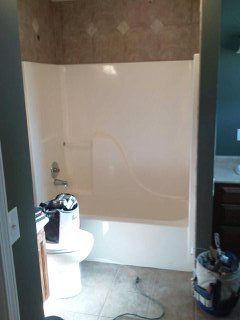 Before & After Bathroom Remodel with Tub to Shower Conversion in Eclectic, AL (1)