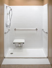Tub to Shower for Senior with No Barrier Shower Pan in Montgomery, AL