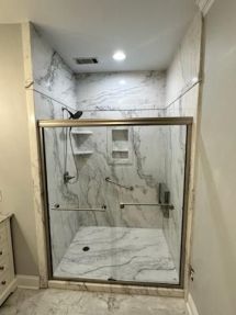 Bathroom Remodel in Tallassee, AL

Built New walls, New Painting, New Tile Flooring, Removed a Garden Tub and converted it over to a Shower, New Vanity, New Plumbing, New Lighting, Removed the Old Shower and converted it to a cabinet area, New Mirrors

(Garrett & Mike) (2)