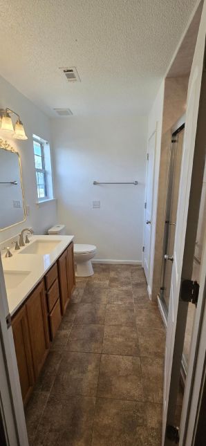Bathroom remodel in Wetumpka, AL
(Charlie Jr. & Mike)
Tub to Shower Conversion, New Vanity, New Flooring, and Paint Job. (2)