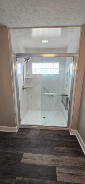 Bathroom Remodeling in Wetumpka, AL    Full Remodel Painting, Flooring, New Tub to Shower Conversion, New High Rise Toilet, New Vanity with Lighting, and the Conversion of the Old Shower Area into a Closet area    (Charlie Jr, Mike, and Landon) (9)