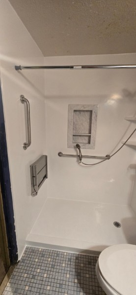 Senior Tub to Shower Conversion for Safety in Prattville, AL
(Charlie Jr & Mike) (3)