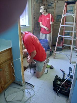 Bathroom Remodel in Tallassee, AL (Charlie Jr. & Mike) Shower ReDesign, New Tile Flooring, New Vanity, Painting, Covey Hole next to the toilet, and new storage Area (3)