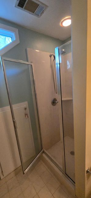 Bathroom Remodel in Wetumpka, AL (Charlie Jr. & Mike) New Shower Rebuild, New Painting, New luxury Vinyl Flooring, New Vanity Lighting and Mirror (1)