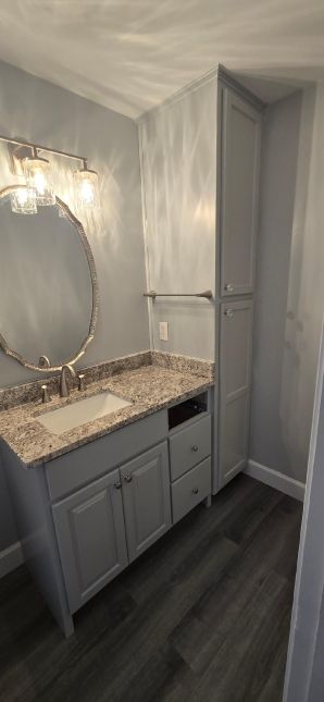 Bathroom Remodel in Wetumpka, AL (Charlie Jr. & Mike) New Shower Rebuild, New Painting, New luxury Vinyl Flooring, New Vanity Lighting and Mirror (3)