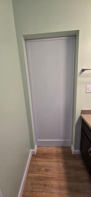 Full Bathroom Remodel in Plantersville, AL (Charlie Jr, Mike, and Landon)
New Tub to Shower, New Closet Area, New Flooring, New Lighting, Painting, and a Barn Door for the Entry Door. (5)