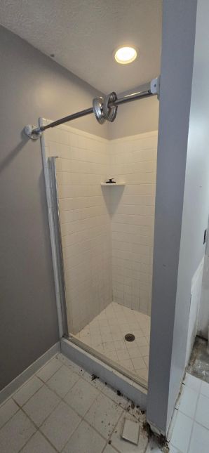 Bathroom Remodeling in Prattville, AL

Full Remodel for the Matarrese Family in Prattville , Alabama by Charlie Jr and Mike . Full Paint Job,Garden Tub to Shower Conversion, New Vanity, Removal of the Old Shower Converted to a Storage area, Enclosing the Toilet area with a Doorway and  Installing New Tile Flooring from the Old White to Mist Black (2)