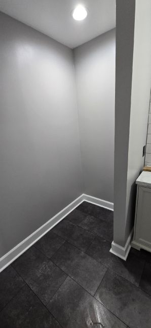 Bathroom Remodeling in Prattville, AL

Full Remodel for the Matarrese Family in Prattville , Alabama by Charlie Jr and Mike . Full Paint Job,Garden Tub to Shower Conversion, New Vanity, Removal of the Old Shower Converted to a Storage area, Enclosing the Toilet area with a Doorway and  Installing New Tile Flooring from the Old White to Mist Black (4)