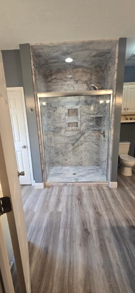 Bathroom Remodeling in Deatsville, AL   Full Remodel, Tub to Shower Conversion, Full Painting, Full Flooring Replacement, Vanities, Lighting     (Charlie Jr, Mike and Landon) (7)