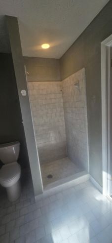 Bathroom Remodeling in Prattville, AL
Flooring, Painting, New Vanity, Mirror, New Lighting, and New Shower Rebuild
(Mike & Landon) (1)