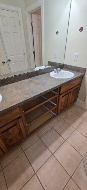 Bathroom Remodeling in Prattville, AL New Flooring , Painting , New Lighting , New Vanity Top, Tub Rebuild (Mike & Landon) (1)